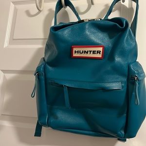 Leather hunter top clip backpack